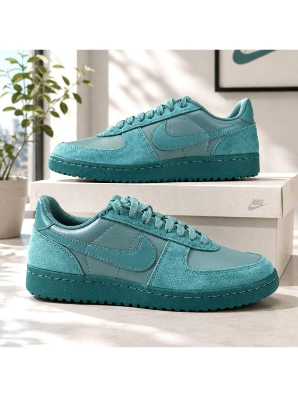 Nike Field General Casual Suede Shoes Mens 9 Evergreen Aura HV8568-300